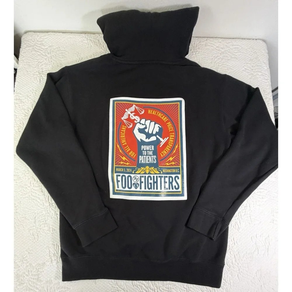 RARE Foo Fighters Hoodie Power To The Patients Private DC Concert March 5 2024 L